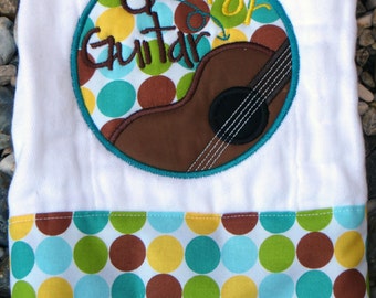 G is for Guitar Burp Cloth