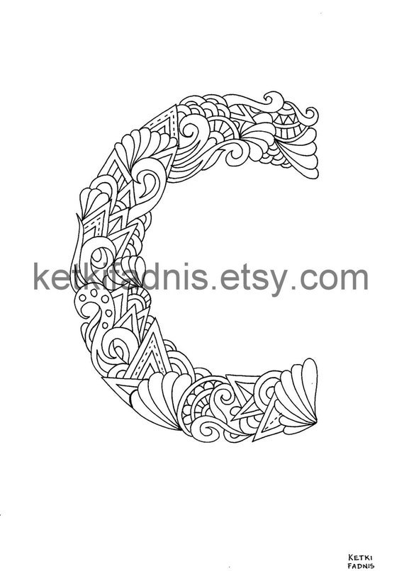 Letter C Coloring page Instant PDF Download Alphabet