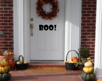 SALE - Halloween Front Door Vinyl Decal - Boo Decal - Boo Halloween Vinyl Decal - Halloween Indoor Decor - Halloween Outdoor Decor