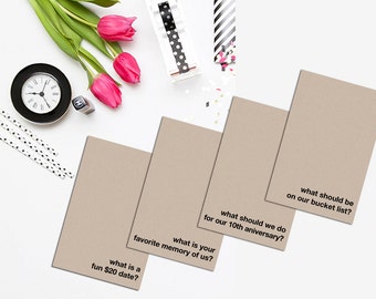 Wedding Conversation Cards, Printable Conversation Cards, Guest Book Alternative, Wedding Printables, Wedding Question Cards, 4x6, PDF