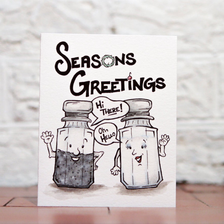 Funny Holiday Card Cute Christmas Card Seasons Greeting Pun