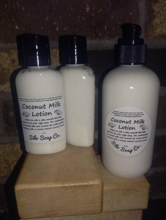Coconut Milk Lotion Natural Skincare Milk Lotion by SiloSoapCo