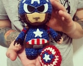 Captain America Civil War  toy in a mask and without a mask,  action figure, Marvel Comics,amigurumi,Handmade, toys,superhero