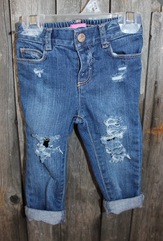 Distressed Baby Girl Denim Skinny Jeans for by SammyOffTheGrid