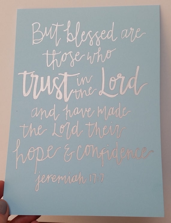 Jeremiah 17:7 Handwritten Bible Verse by FaithfulLiving on Etsy