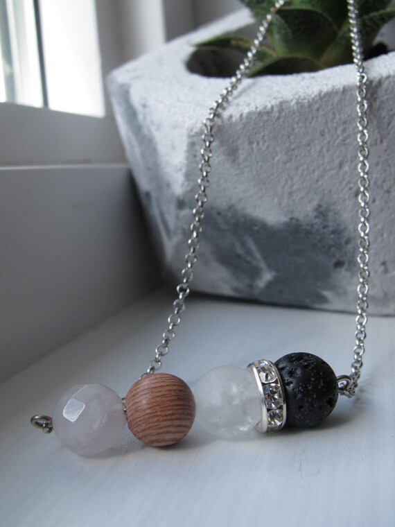 Aromatherapy Jewelry Essential Oil Diffuser Necklace Lava