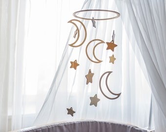 Baby mobile Nursery decor Baby mobile woodland Crib mobile Moon baby mobile Star décor Moon nursery mobile Nursery mobile Star mobile