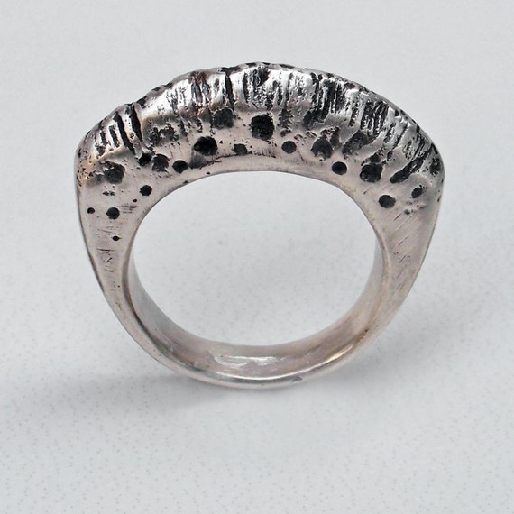 Sterling Silver Ring C Lost Wax Casting Size 8