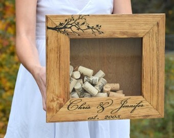 Wine Cork Holder - Personalized Wine Cork Shadow Box - Wine Cork Shadow Box - Wine Cork Display - Bottle Cap Holder - Wine Cork Keeper