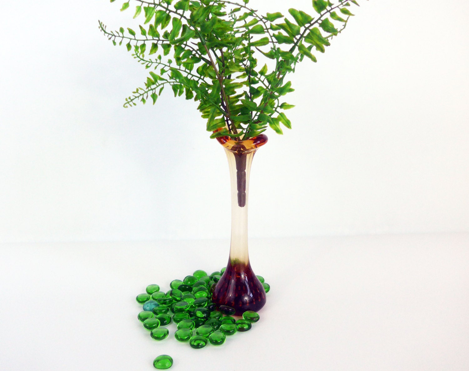 Vintage Bubble Glass Vase Orange Aseda Glassworks Art Glass Jack in