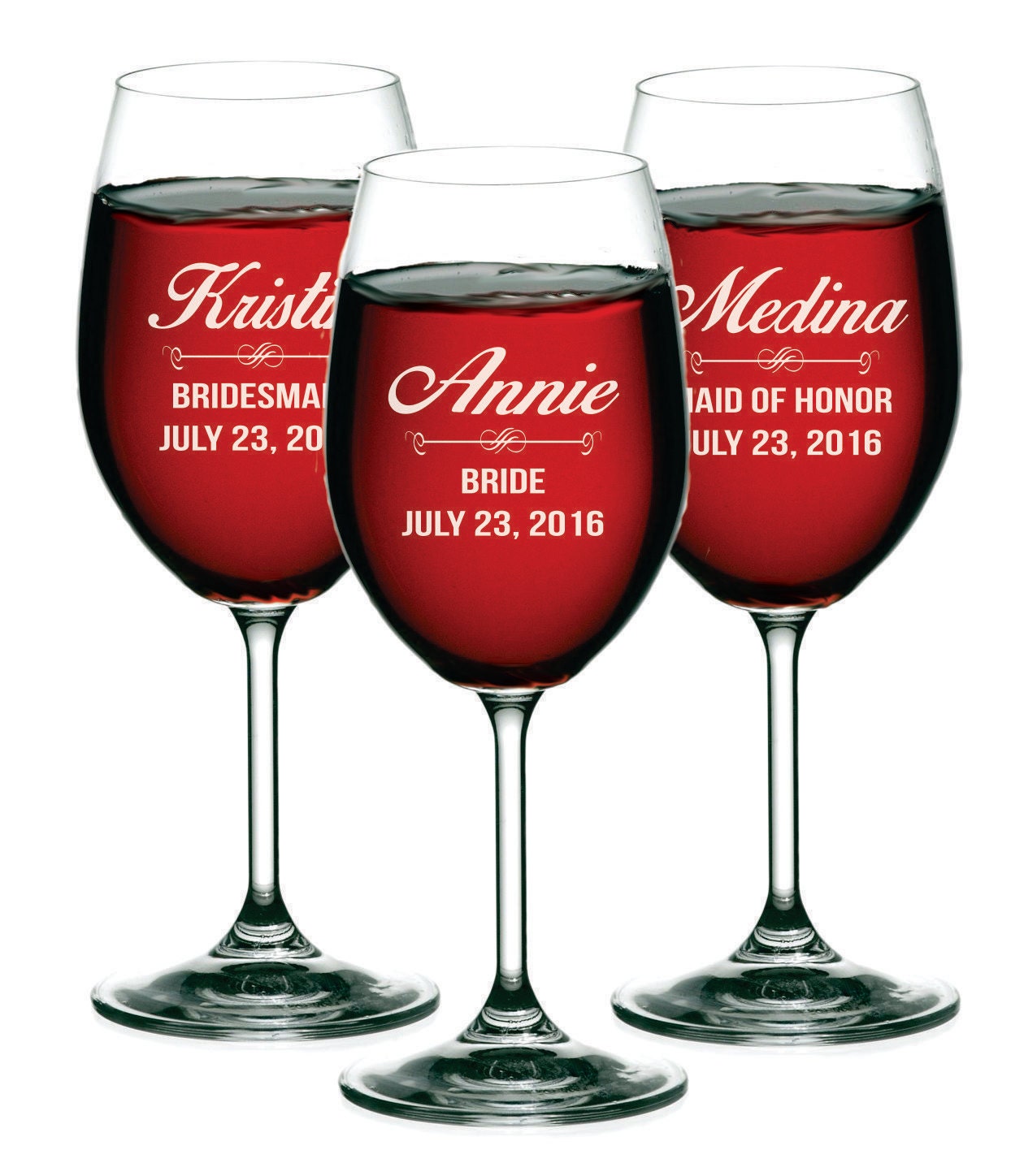 Custom Wine Glasses Personalized Wine Glasses Bridesmaid