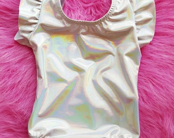 Iridescent Unicorn Birthday Outfit - Baby Girl Birthday Outfit - Unicorn Party - First Birthday - Baby Onesie - Holographic - Unicorns