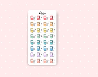 Gas Reminder Stickers / Planner Stickers / Mini Stickers / Rainbow Stickers | D7