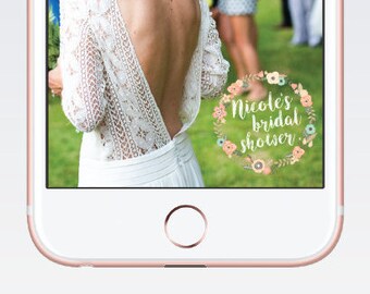 Custom Snapchat Geofilter // Wedding // Engagement // Bridal Shower // Floral Wreath