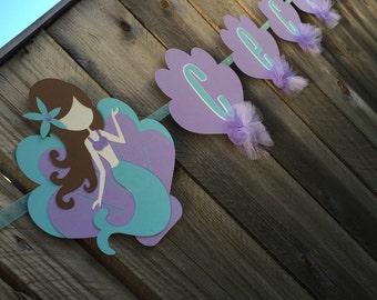 Mermaid Birthday Banner, Mermaid Banner, Mermaid Party Decorations, Mermaid Name Banner, Mermaid Theme Decorations, Mermaid Birthday,Mermaid