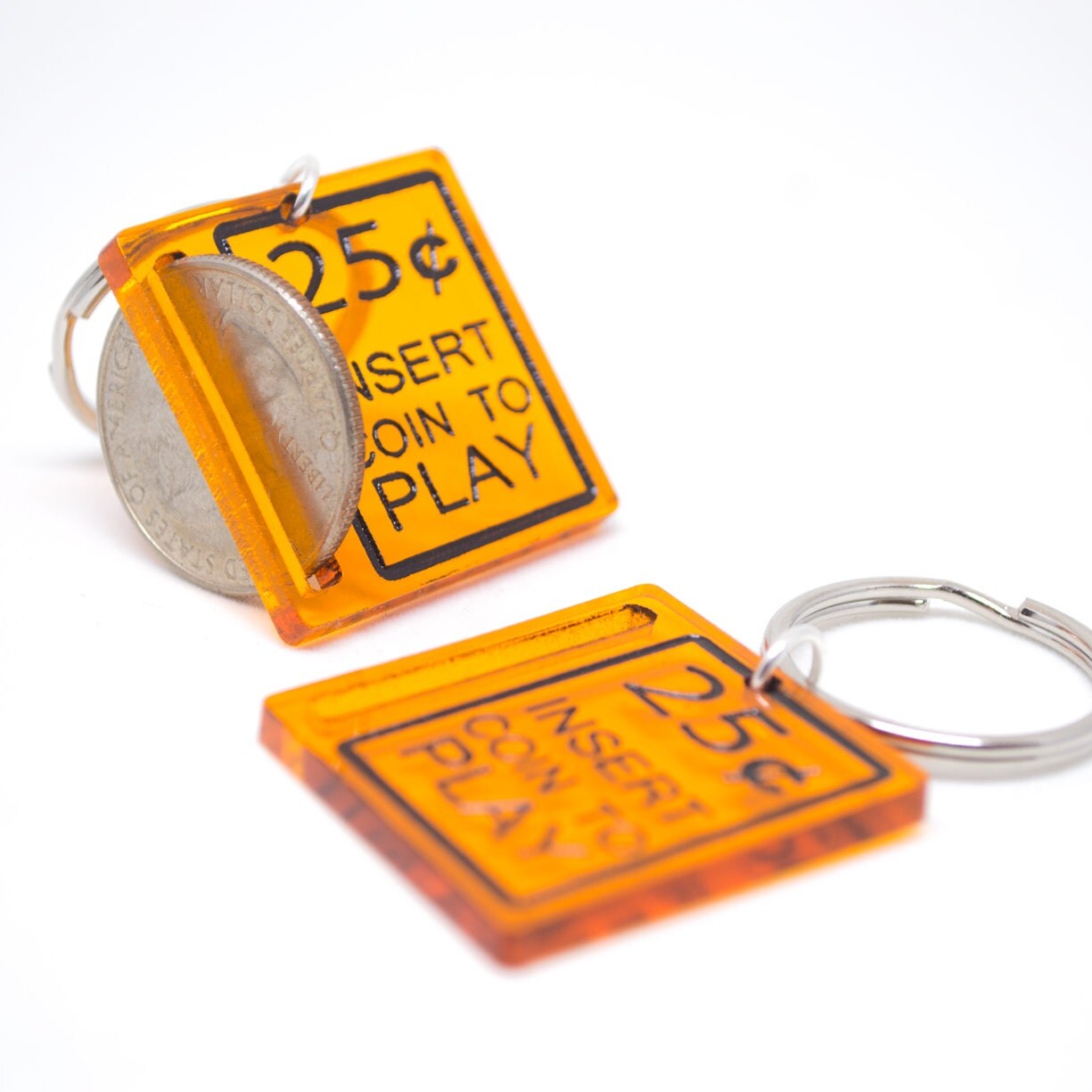 Old School Video Game Keychain Retro Arcade Machine Coin