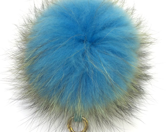 Instagram / Blogger Recommended Pom-pom bag charm, fur pom pom keychain purse pendant in sky blue