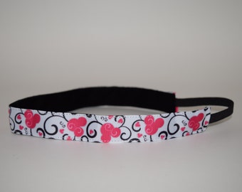 Mickey Mouse Flowered Headband- Minnie Mouse Headband- Disney Headbands- Mickey Mouse Headband- Minnie Mouse Headband