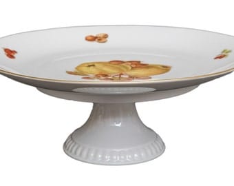 Vintage German Porcelain Fall Fruits Cake Stand