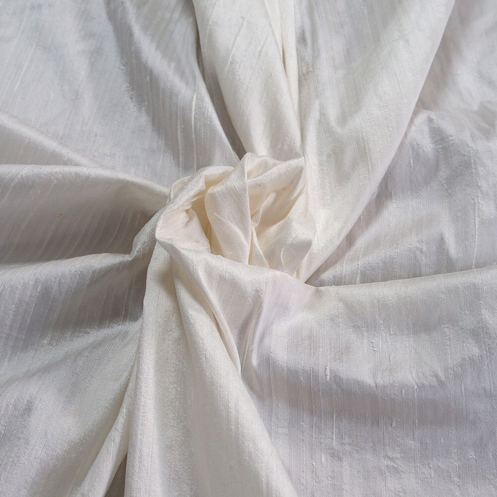 Ivory Cream 100 Dupioni Silk Fabric Yardage By The Yard