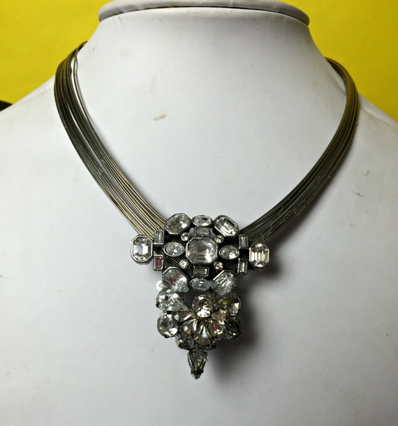 Items Similar To Statement Choker, Handmade With Vintage Crystals ...