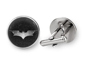 Batman Cufflinks Dark Knight Cufflinks Super Hero Cufflinks Gift For Him (with jewelry box)