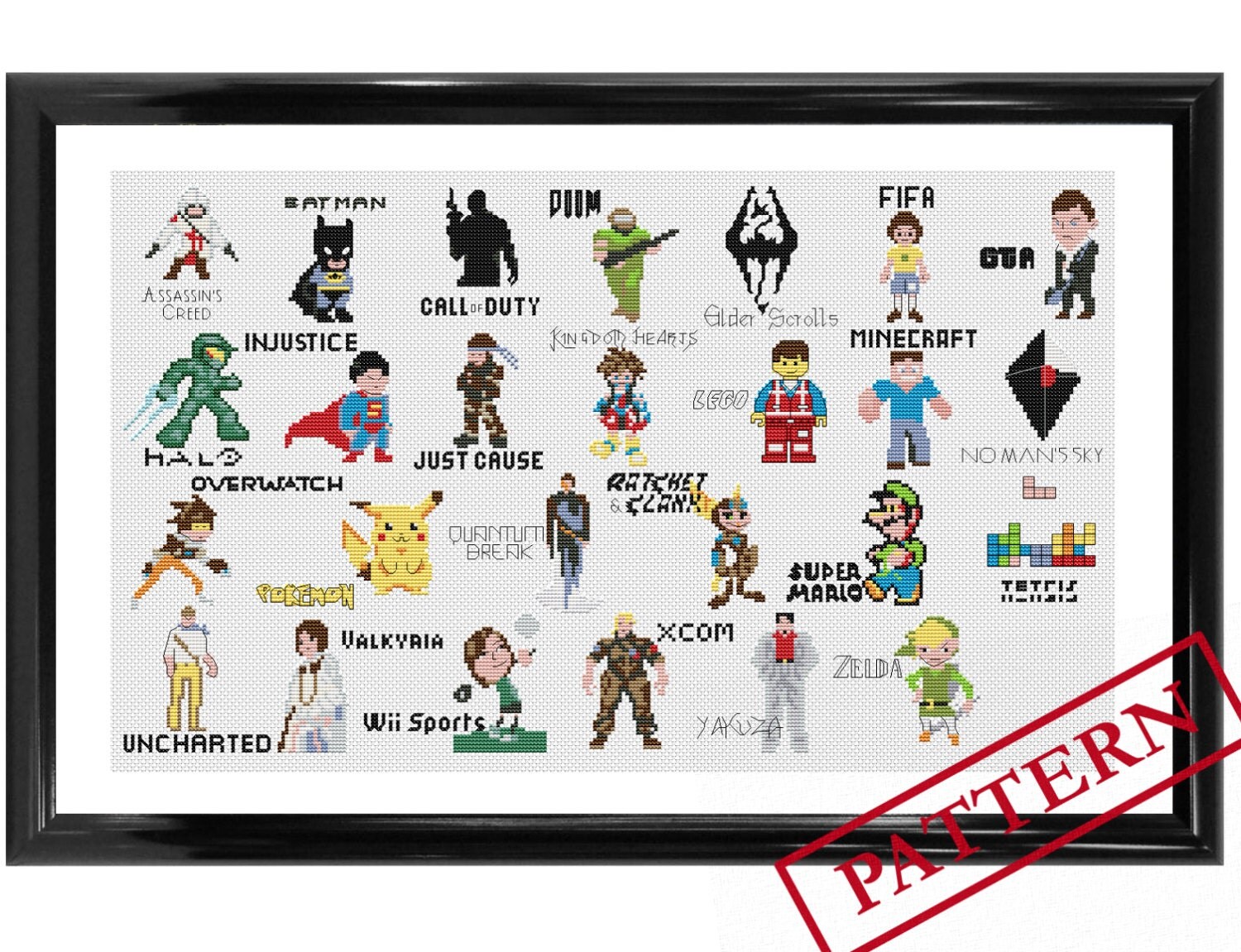 A Z Of Video Games Counted Cross Stitch Pattern by PurplePanzyXS