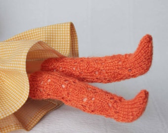 Doll socks, Blythe socks ,Doll leg warmers, Blythe doll clothes, Handmade doll outfit, Knitted orange leg warmers for Blythe, Doll outfit