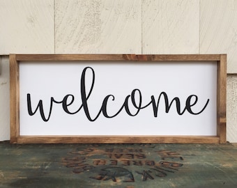 Cursive welcome | Etsy