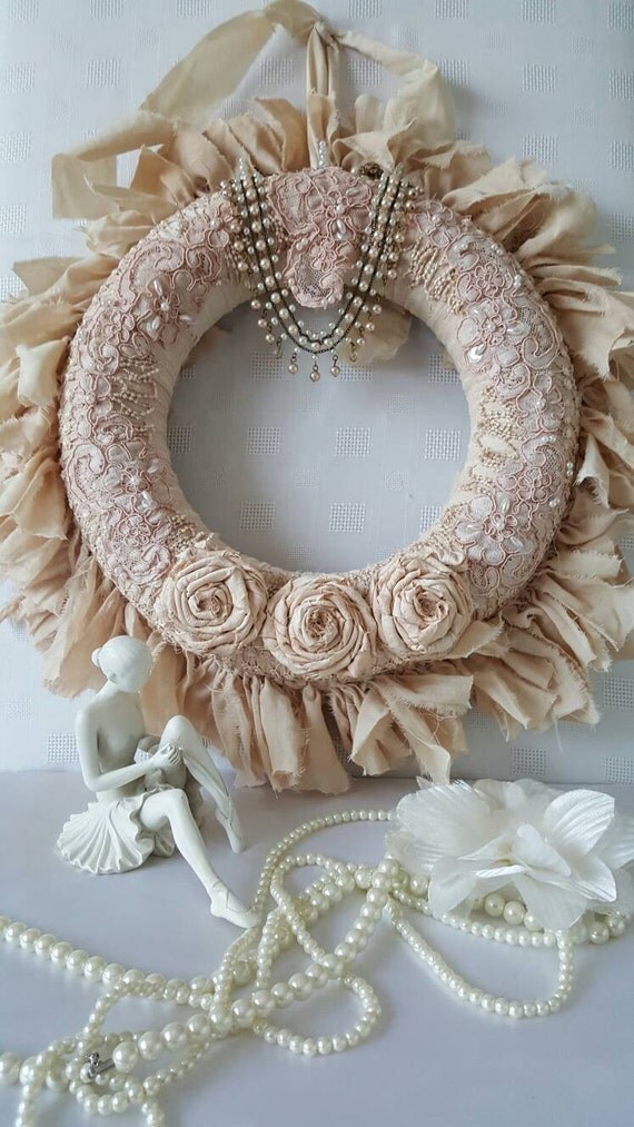 shabby chic rag wreath wreath fabric wreath country chic shabby chic rag wreath wreath fabric wreath country chic