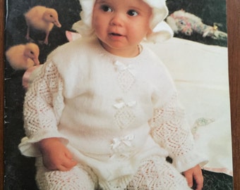 Baby knitting pattern no.1100 more mischief Patons birth to 2 yrs 14 designs vintage All plys
