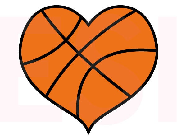 Basketball Heart design SVG DXF EPS cutting by ESIdesignsdigital