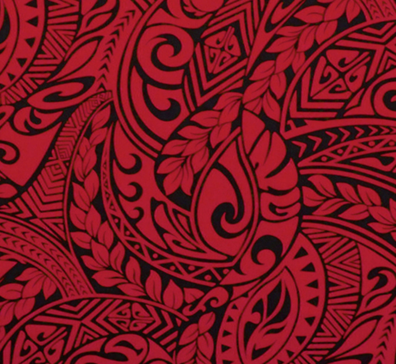 Polynesian Tapa Fabric Tattoo Red and by HawaiianFabricNBYond