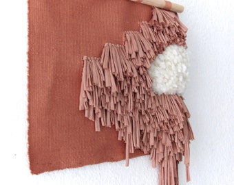 Shaggy Blush Wall Hanging | Tapestry | Weaving | Pink Handwoven Wall Art | Tissage Mural | Wandbehang