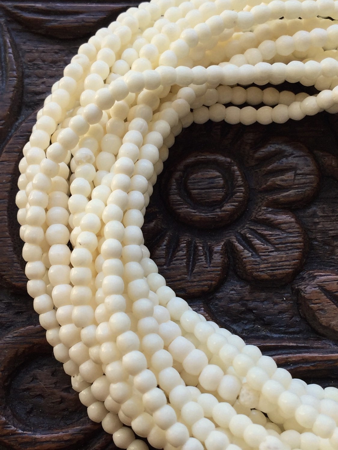 Small Bone Beads 34mm Bone Beads Small Layering Necklace from