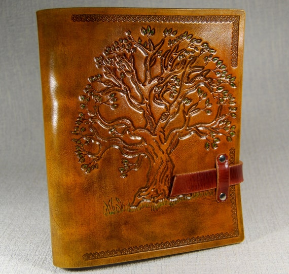 Tree Leather Journal Handmade Personalized journal by TiVergy