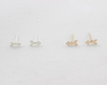 Tiny Arrow Studs // 14k Gold Filled or Sterling Silver Stud Earrings