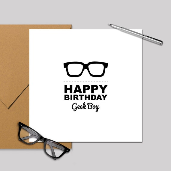 Happy Birthday Geek Boy or Girl Birthday Card Square Card