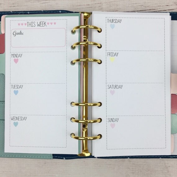 PERSONAL SIZE Planner Insert This Week