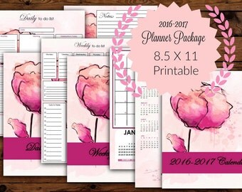 2017 Planner Printable, 2017 Daily Planner, 2017 Monthly planner, 2017 agenda, 2017 Calendar, 2017 Weekly Planner, printable 2017 planner