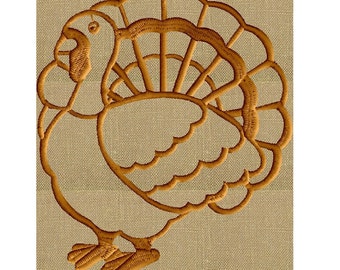 Turkey Thanksgiving EMBROIDERY DESIGN FILE - Instant download - 4" frames - Exp Xp3 Dst Hus Jef Pes formats