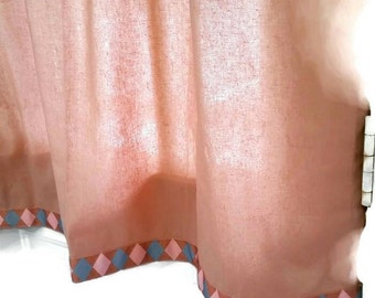 Cafe Curtains, Rose and serenity color Lace cafe curtains (Pantone color of the year 2016 ), Kitchen cafe curtains, Kitchen curtain