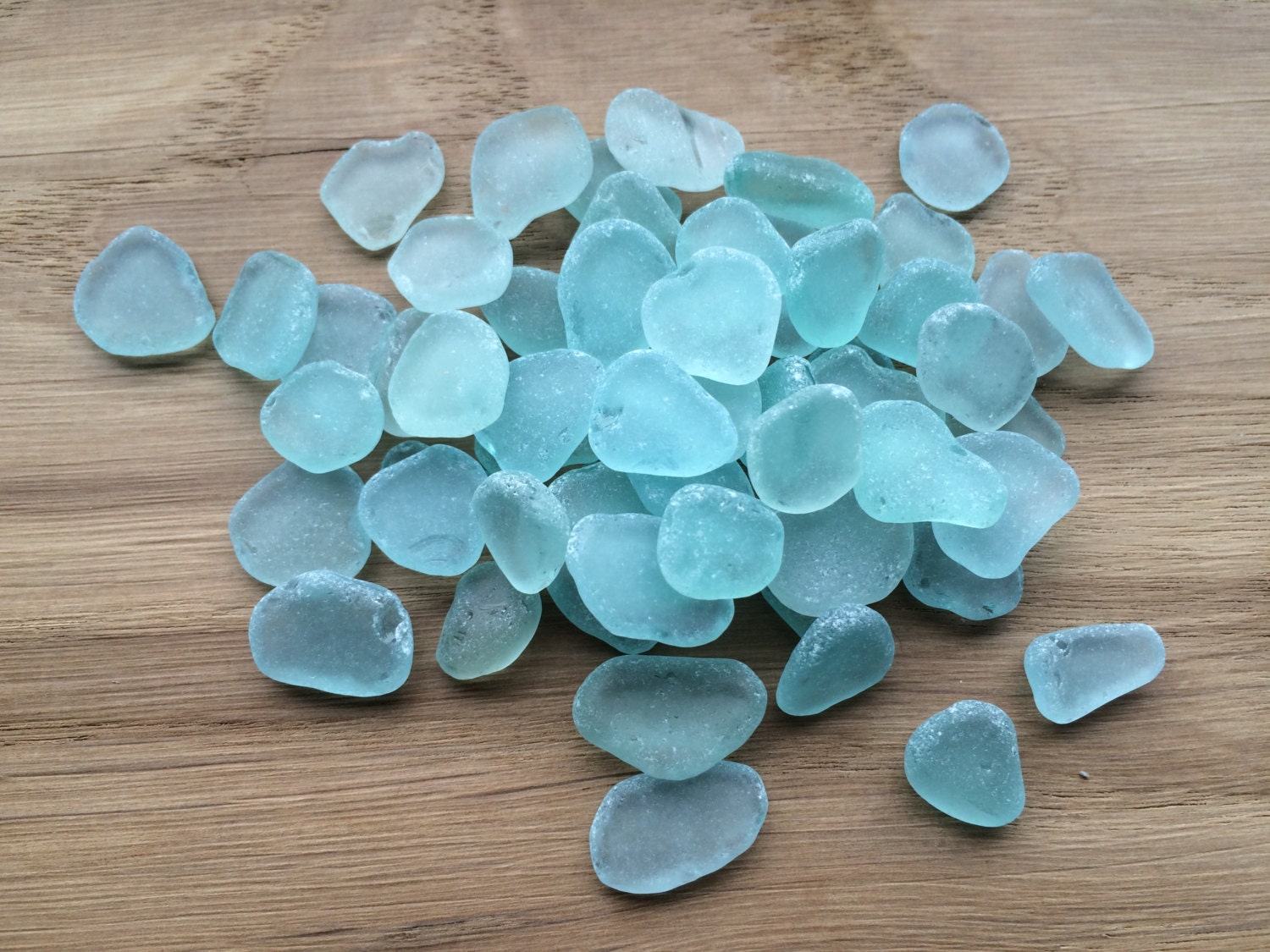 58pcs Small Sea Glass Bulk / Light Blue Sea Glass by Seagulda