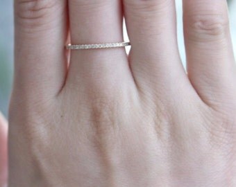 PLATINUM 1.5mm FULL Eternity Band Micro Pave F VS2 0.38ctw Diamond Ring/ Wedding Ring/ Wedding Band/Anniversary Band