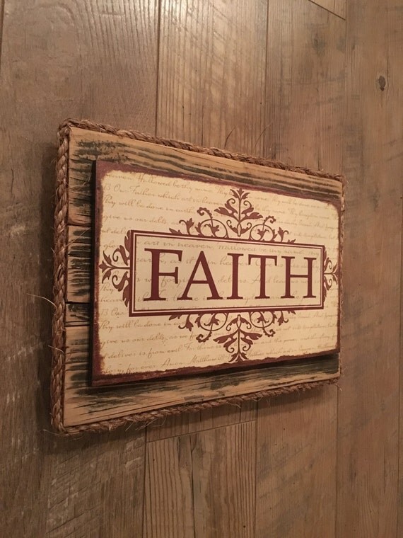 Reclaimed wood Faith PlaqueReligious PlaqueArt DecorWall