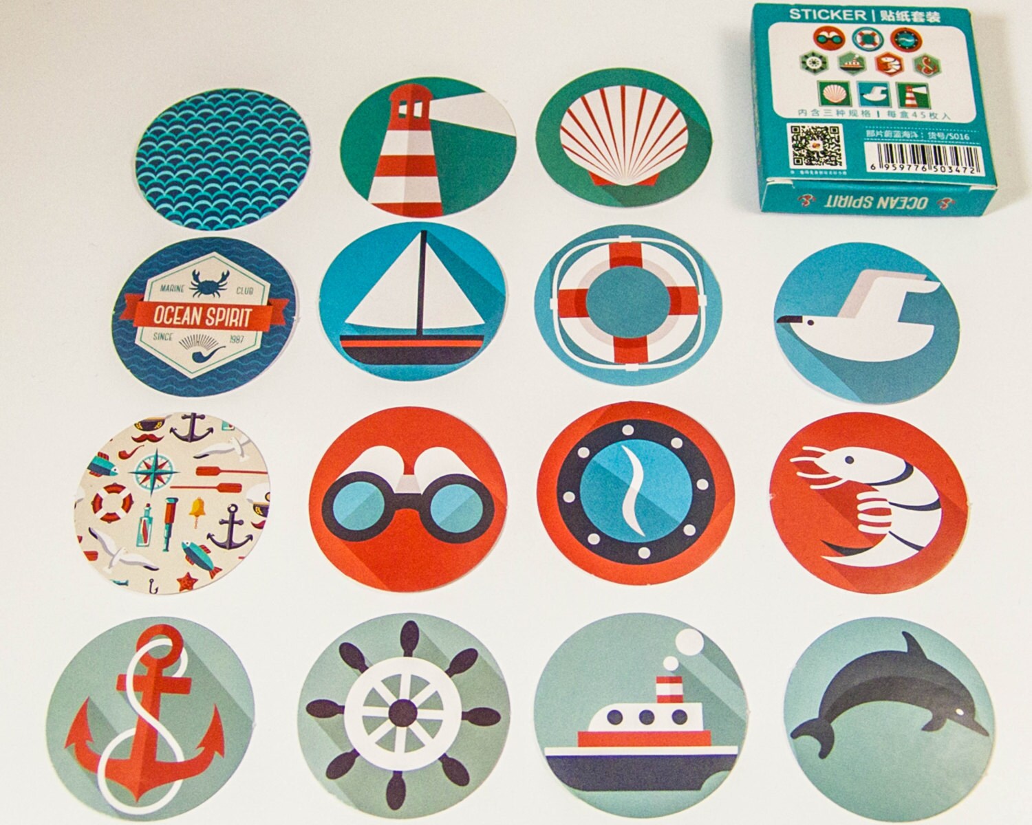 45 sticker set / maritime and sea / DIY Filofaxing scrapbooking ...