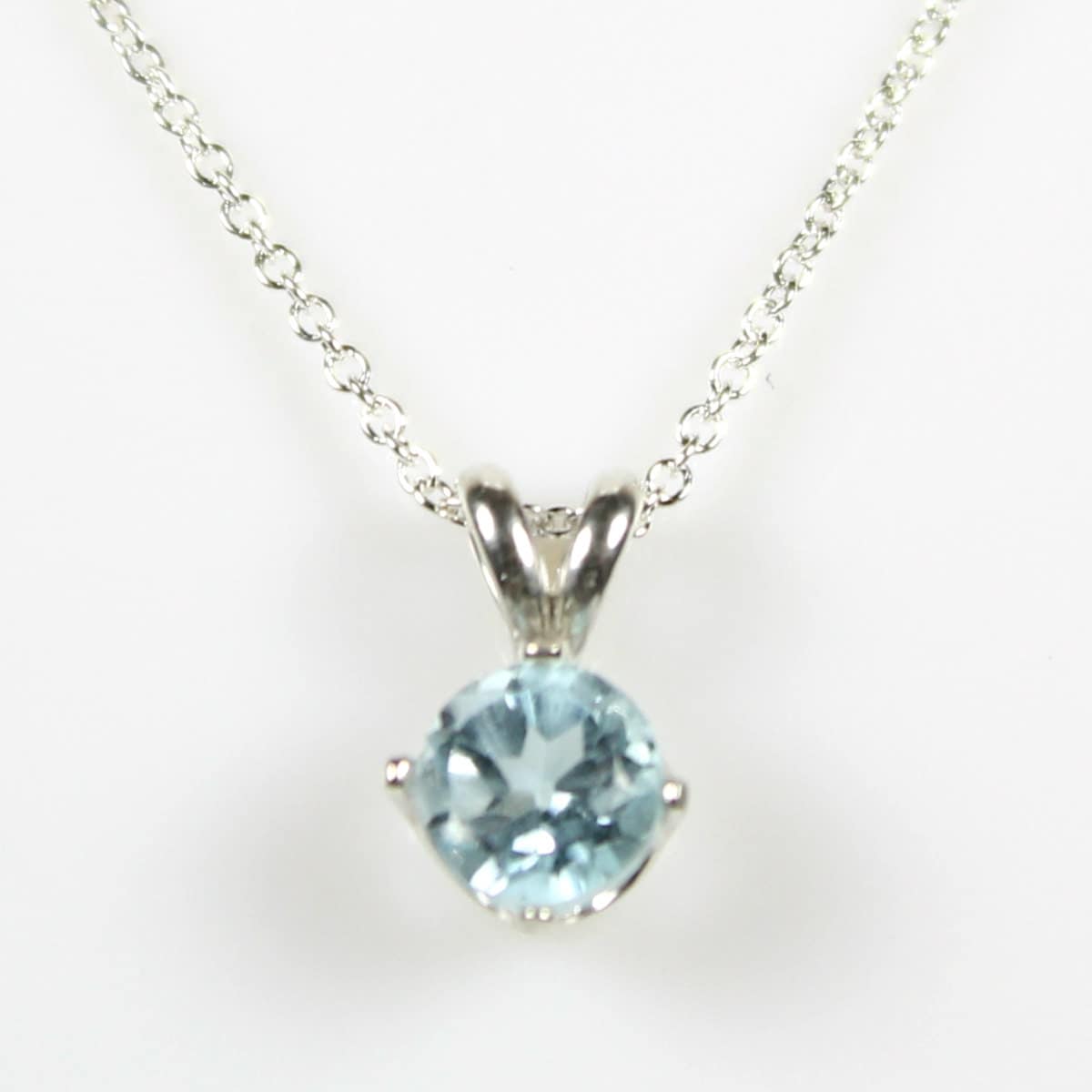 Silver Blue Topaz Necklace 18 Inch or 16 Inch Chain by swanky925