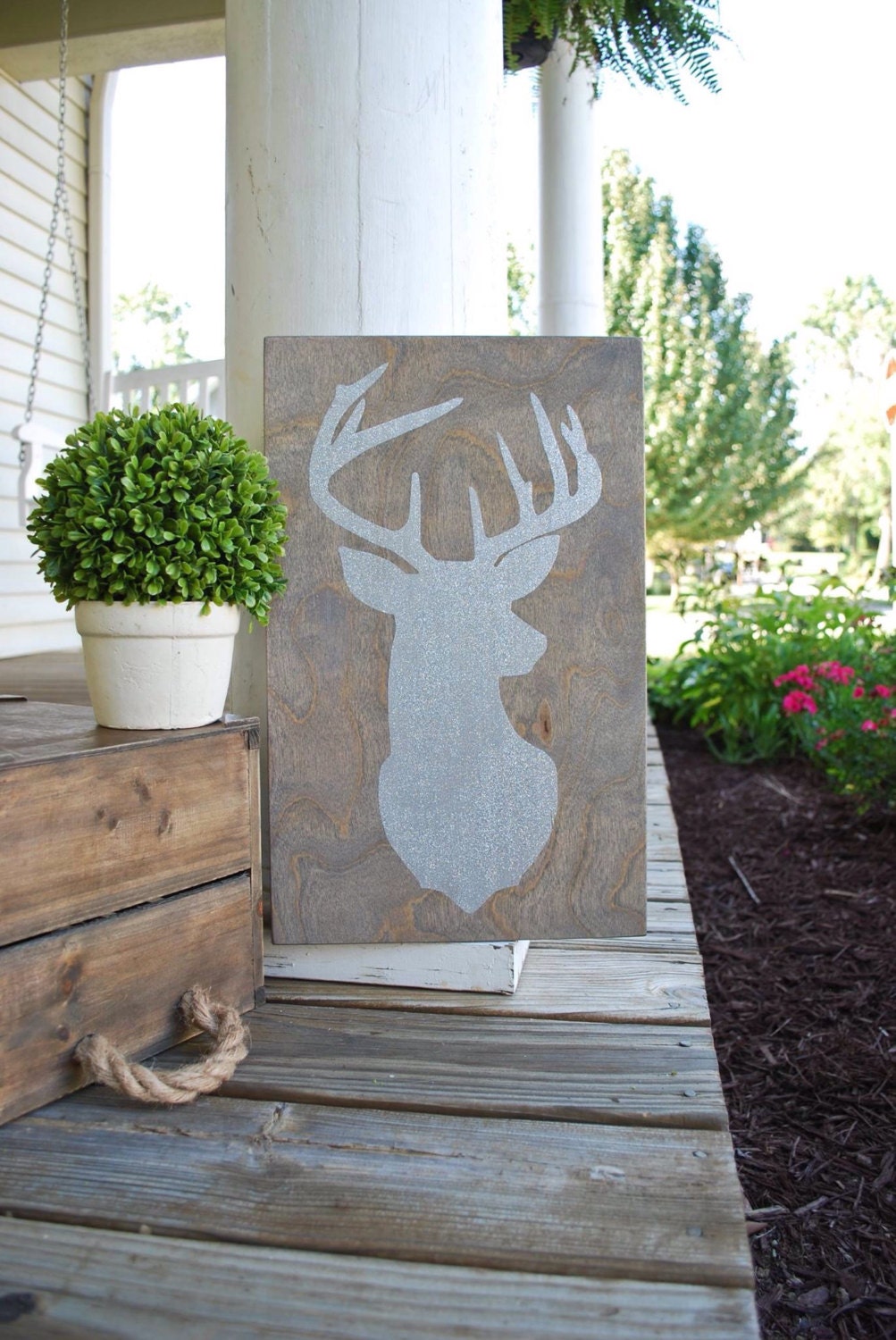 Wood sign deer head sign. Christmas Christmas home decor