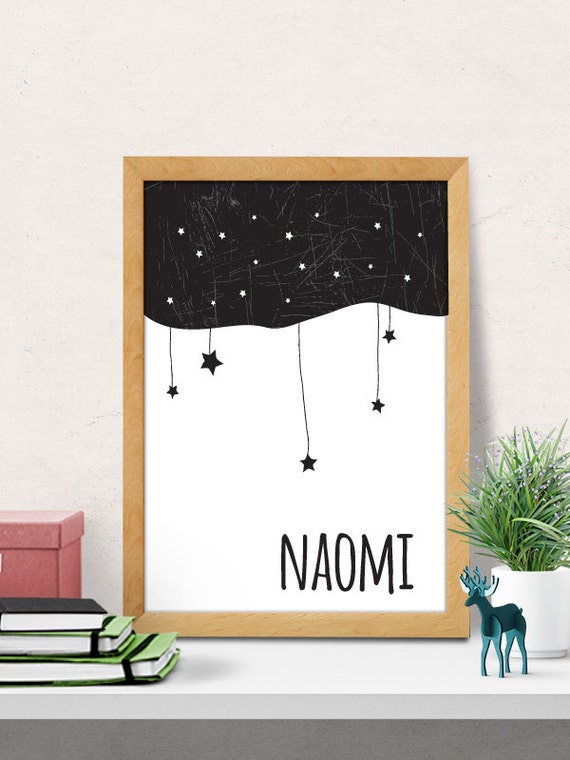 Baby name nursery wall art Custom baby name nursery decor
