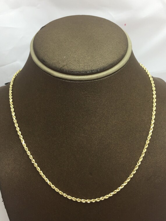 cut to how 2 rope Rope Solid Cut Diamond 10K 2MM Yellow Hollow Gold Chain